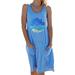 UKAP Women Summer Beach Tank Top Dress Sundress Party Club Maxi Dresses Ladies Boho Summer Beach Midi Dress Sleeveless Loose Sundress Plus Size