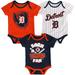 Detroit Tigers Newborn & Infant Future Number One 3-Pack Bodysuit Set - Navy/Orange/White
