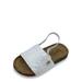 Nicole Miller White Chunky Glitter Suede Molded Footbed Fashion Sandals (Toddler Girls)