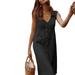 LAPA Women's Sleeveless Button Pocket Midi Dress Summer Plain Party Dresses Beach Sundress