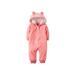 Baby Girls' Appliqu Hooded Fleece Jumpsuit (18 Months, Coral)
