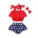 Toddler Baby Girls 4th of July Strappy Tank Tops and Shorts with Headband Baby Girls USA Flag Independence Day Clothes Set