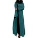 ZANZEA Women Winter Full Sleeve Muslim Elegant Long Dress Casual Loose Dresses