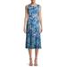 Evan Picone Women's Sleeveless Midi Dress with Self-Tie Belt