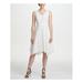 DKNY Womens White Eyelet Sleeveless V Neck Midi Fit + Flare Dress Size 14