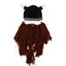 Ma&Baby Knit Viking Beard Horn Hat Crazy Ski Cap Barbarian Beanie Halloween