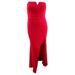 Aqua Women's Bustier Crepe Gown (12, Red)