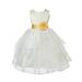 Ekidsbridal Ivory Satin Shimmering Organza Formal Flower Girl Dresses Communion Dress Baptism Dress Holiday Dresses Toddler Girl Dresses Junior Bridesmaid Dress Special Occasion Dresses 4613T