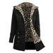 Suzicca Winter Women Hoodies Coat Leopard Fleece Lining Zipper Warm Casual Hooded Outerwear