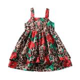 ZIYIXIN Infant Camisole Rose Flower, Leopard Print A-line Version Dress