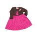 Carters Infant Girls Pink & Brown Polka Dot Party Dress Brown Cardigan