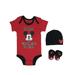 Mickey Mouse Baby Boy Short Sleeve Bodysuit, Booties & Cap Shower Gift Set, 3-Piece