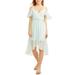 No Boundaries Juniors' ruffle cold shoulder hi-low wrap dress with tie