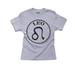 Leo Zodiac Sign - Classic Stamp Print Girl's Cotton Youth Grey T-Shirt