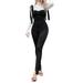 Women Sexy Sleeveless Tie Up Jumpsuits, Square Neck Bust Ruched Bodycon One Piece Long Rompers Pants