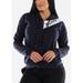 Womens Juniors Long Sleeve Stretchy Hoodie - Cozy Navy Sweater - Zip Up Hooded Sweater 10018N