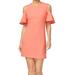 Calvin Klein NEW Pink Womens Size 6 Ruffle Cold-Shoulder Sheath Dress