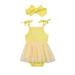 Infant Baby Girls Clothes Flower Lace Strapless Romper Dress Headband Outfits