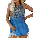 Colisha Sleeveless Halter Neck T Shirts Tank Tops for Women Casual Boho Kaftan Vest T Shirts Ladies Stylish Pullover T-shirt