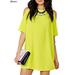 Spencer Plus Size Off Shoulder Chiffon Beach Dress for Women Cut Out Shoulder Trumpet Dress Top (Yellow,S)