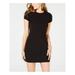 B DARLIN Womens Black Low Back Short Sleeve Crew Neck Mini Body Con Cocktail Dress Size 13\14