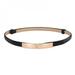 Cutelove Fashion Women Lady Leather Belt Thin Skinny Metal Gold Elastic Buckle Waistband Belt Dress Clothing Accessories