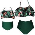 Mommy and Me Swimsuits Two Piece Bikini Set Family Matching Bathing Suits Swimsuit High Waist Triangle Panty Set