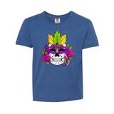 Inktastic Mardi Gras Skull with Masquerade Mask Child Short Sleeve T-Shirt Unisex