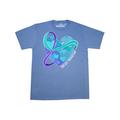 Inktastic Suicide Prevention Awareness Purple and Teal Heart Ribbon Adult T-Shirt Male Columbia Blue XXL