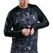 Aqua Design Rash Guard Men Long Sleeve Thumb Hole UPF 50+ Rashguard Swim Shirts: Black Water/Black size X-Large