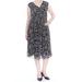 ANNE KLEIN Womens Black Printed Sleeveless Midi Dress Plus Size: 22W