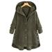 Daciye Irregular Corduroy Solid Color Hoodies Women Cardigan Outwear (Green M)