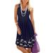 Women's Urban Casual Popular Floral Print Loose-Fit Round Neck Sleeveless Simplicity Dress