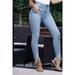 Women's Distressed Hem Skinny Jeans