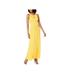 SLNY Womens Yellow Pleated Sleeveless Keyhole Maxi Dress Size 18