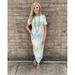 Women's Dress Crewneck Short Sleeves Loose Tie Dye Print Medium Long Dress