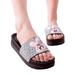 Rotosw Womens Rhinestone Flats Sandals Studded Sliders Slip On Summer Mules New US