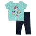 Disney Baby Girls' Minnie Mouse 2 Piece Jeggings Set, Green (3-6 months)