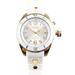 Pre-ownedKyboe Womens White Silicone Gold Tone Stainless Steel 50mm Watch