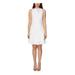 BETSEY JOHNSON Womens White Solid Sleeveless Halter Above The Knee Fit + Flare Evening Dress Size 6