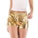 YEYELE Women's Metallic Shiny Shorts Skinny Rave Yoga Hot Shorts Ladies Booty Nightclub Rave Pants