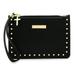 Steeltime Ladies Gold-Tone Studded Black Spanish Lord's Prayer PU Leather Wristlet