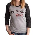 7 ate 9 Apparel Women's Wine Valentine's Day Grey Raglan Shirt Small