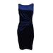 Calvin Klein Women's Metallic Velvet Twist Dress (8, Blue/Black)