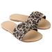 Winnereco Women Leopard Print Slide Slippers Flat Heel Beach Sandals (36)