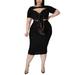 Niuer Women Sexy Bodycon Party Dresses Hollow Out Bandage Clubwear Plus Size Solid Color Mini Dress