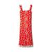 mother of pearl Womens Red Slitted Polka Dot Sleeveless Square Neck Dress Size 0