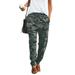 Yinyinxull Women Camouflage Pants Camo Casual Cargo Joggers Military Army Harem Trousers Camouflage L