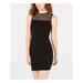 B DARLIN Womens Black Sleeveless Illusion Neckline Mini Body Con Cocktail Dress Size 7\8