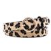 Women Leopard Print Leather Belt with Alloy Buckle Ladies All Seasons Fashion Buckle Decorative Belt for Denim Pants Skirts Jackets Dresses